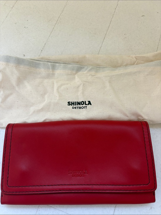 Shinola Handbags - Shinola Red Leather Fold Wallet